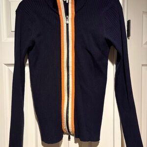 Anatomie Navy Sweater with Orange Accent